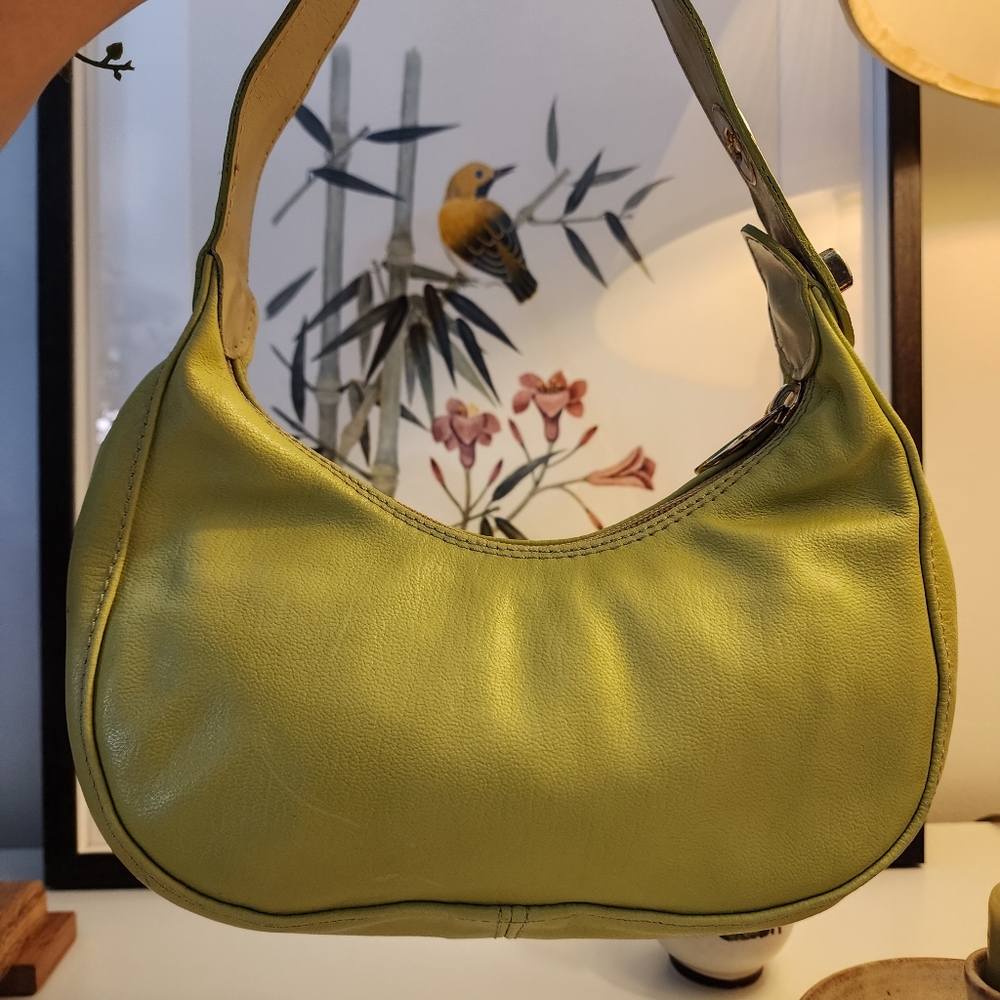 Leather mini hobo bag